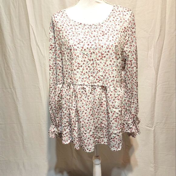 SHEIN Women's Floral Peplum Blouse NWT - Picture 5 of 12